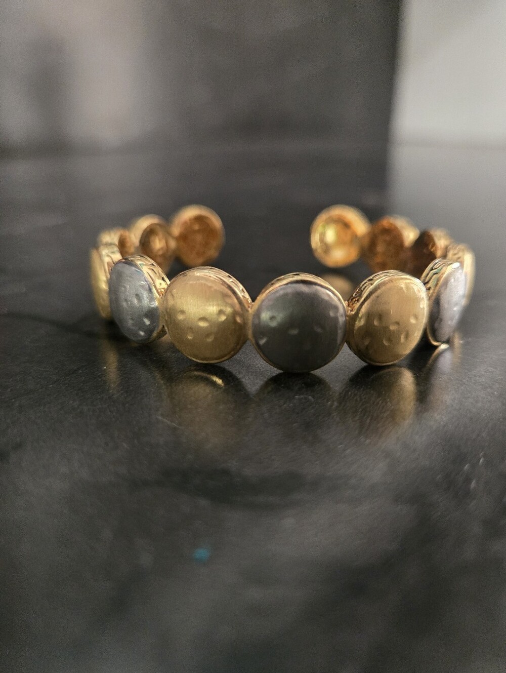 Rustic Cuff Mixed Metal Bangle